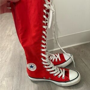 Converse Red Knee-High Sneakers